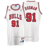 Camiseta Chicago Bulls Dennis Rodman NO 91 Retro Blanco