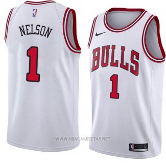 Camiseta Chicago Bulls Jameer Nelson NO 1 Association 2018 Blanco