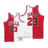Camiseta Chicago Bulls Michael Jordan NO 23 Split Blanco Rojo