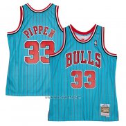 Camiseta Chicago Bulls Scottie Pippen NO 33 Mitchell & Ness 1995-96 Azul