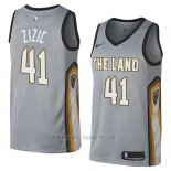 Camiseta Cleveland Cavaliers Ante Zizic NO 41 Ciudad 2018 Gris