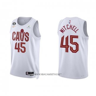 Camiseta Cleveland Cavaliers Donovan Mitchell NO 45 Association 2022-23 Blanco