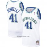 Camiseta Dallas Mavericks Dirk Nowitzki NO 41 Mitchell & Ness 1998-99 Blanco