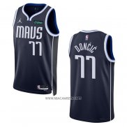 Camiseta Dallas Mavericks Luka Doncic NO 77 Statement 2022-23 Azul