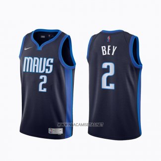 Camiseta Dallas Mavericks Tyler Bey NO 2 Earned 2020-21 Azul