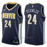 Camiseta Denver Nuggets Mason Plumlee NO 24 Icon 2017-18 Azul