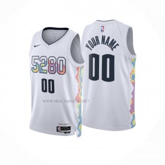 Camiseta Denver Nuggets Personalizada Ciudad 2024-25 Blanco