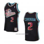 Camiseta Detroit Pistons Cade Cunningham NO 2 Hardwood Classics Negro