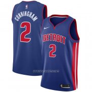 Camiseta Detroit Pistons Cade Cunningham NO 2 Icon Azul