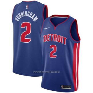 Camiseta Detroit Pistons Cade Cunningham NO 2 Icon Azul