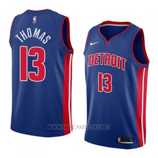 Camiseta Detroit Pistons Khyri Thomas NO 13 Icon 2018 Azul