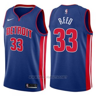 Camiseta Detroit Pistons Willie Reed NO 33 Icon 2017-18 Azul