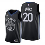 Camiseta Golden State Warriors Alec Burks NO 20 Ciudad 2019-20 Negro