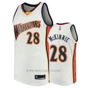 Camiseta Golden State Warriors Alfonzo Mckinnie NO 28 2009-10 Hardwood Classics Blanco