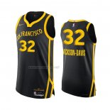 Camiseta Golden State Warriors Trayce Jackson-Davis NO 32 Ciudad Autentico 2023-24 Negro