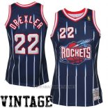 Camiseta Houston Rockets Clyde Drexler NO 22 Retro Azul