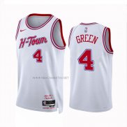 Camiseta Houston Rockets Jalen Green NO 4 Ciudad 2023-24 Blanco