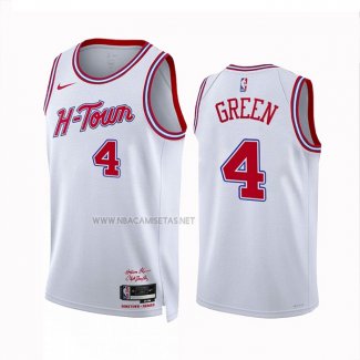 Camiseta Houston Rockets Jalen Green NO 4 Ciudad 2023-24 Blanco