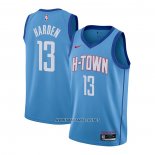 Camiseta Houston Rockets James Harden NO 13 Ciudad 2020-21 Azul