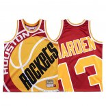 Camiseta Houston Rockets James Harden NO 13 Mitchell & Ness Big Face Rojo