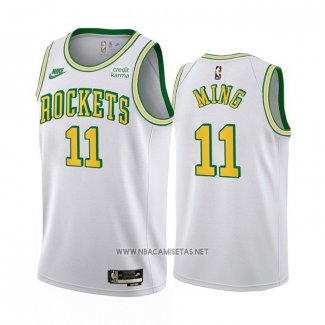 Camiseta Houston Rockets Yao Ming NO 11 Classic 2022-23 Blanco