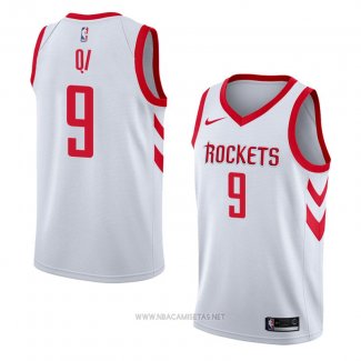 Camiseta Houston Rockets Zhou Qi NO 9 Association 2018 Blanco