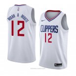 Camiseta Los Angeles Clippers Luc Mbah A Moute NO 12 Association 2018 Blanco