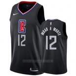 Camiseta Los Angeles Clippers Luc Mbah A Moute NO 12 Statement 2019 Negro