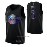 Camiseta Los Angeles Lakers Anthony Davis NO 3 Iridescent Logo Negro