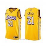 Camiseta Los Angeles Lakers J.r. Smith NO 21 Ciudad 2020 Amarillo