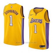 Camiseta Los Angeles Lakers Lance Stephenson NO 1 Icon 2018 Amarillo