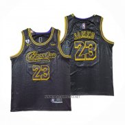 Camiseta Los Angeles Lakers LeBron James NO 23 Crenshaw Black Mamba Negro