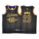 Camiseta Los Angeles Lakers Lebron James NO 23 Black Mamba Negro