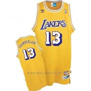 Camiseta Los Angeles Lakers Wilt Chamberlain NO 13 Retro Amarillo