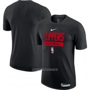 Camiseta Manga Corta Los Angeles Clippers Practice Performance 2022-23 Negro