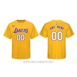 Camiseta Manga Corta Los Angeles Lakers Personalizada Amarillo2