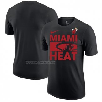 Camiseta Manga Corta Miami Heat Negro