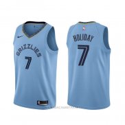 Camiseta Memphis Grizzlies Justin Holiday NO 7 Statement Azul