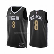 Camiseta Memphis Grizzlies Ziaire Williams NO 8 Ciudad 2023-24 Negro