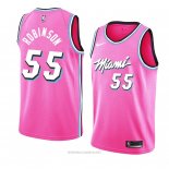 Camiseta Miami Heat Duncan Robinson NO 55 Earned 2018-19 Rosa