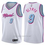 Camiseta Miami Heat Kelly Olynyk NO 9 Ciudad 2017-18 Blanco