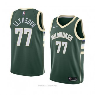 Camiseta Milwaukee Bucks Ersan Llyasova NO 77 Icon 2018 Verde