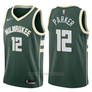 Camiseta Milwaukee Bucks Jabari Parker NO 12 Motorcycles Harlry 2017-18 Verde