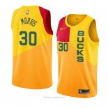 Camiseta Milwaukee Bucks Jaylen Morris NO 30 Ciudad 2018-19 Amarillo