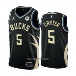 Camiseta Milwaukee Bucks Jevon Carter NO 5 Statement 2022-23 Negro