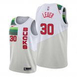 Camiseta Milwaukee Bucks Jon Leuer NO 30 Earned Blanco