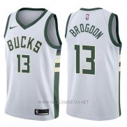 Camiseta Milwaukee Bucks Malcolm Brogdon NO 13 Swingman Association 2017-18 Blanco