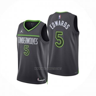 Camiseta Minnesota Timberwolves Anthony Edwards NO 5 Statement 2024-25 Gris