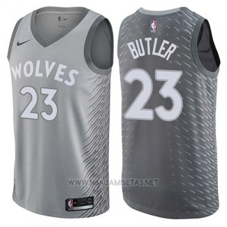 Camiseta Minnesota Timberwolves Jimmy Butler NO 23 Ciudad Gris