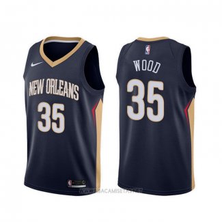 Camiseta New Orleans Pelicans Christian Wood NO 35 Icon Azul